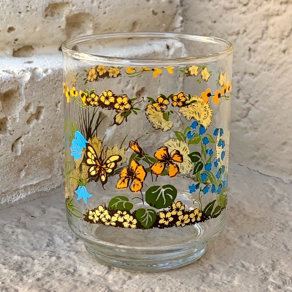 Libbey Other - VTG LIBBEY BUTTERFLY BLUEBELL Juice Glasses MCM